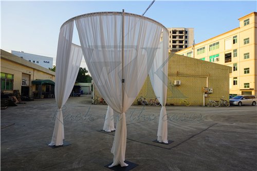 Square and round pipe and drape kit for wedding